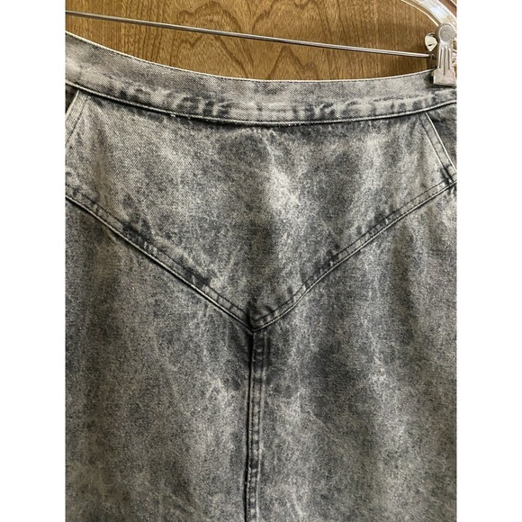 Vintage 80's Kayo of California Denim Gray Acid Wash Pencil Skirt Slit Sz 13/14 - Picture 4 of 11